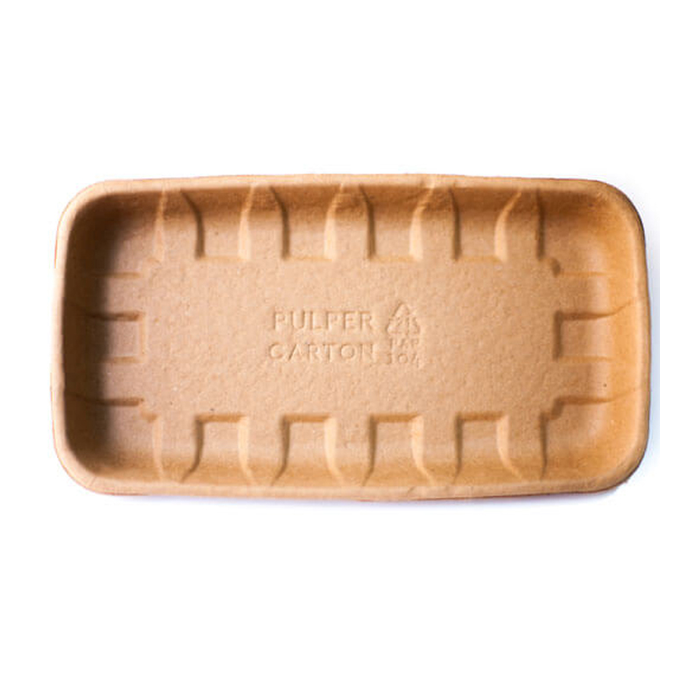 Bandeja Fibra Carton Para Fruta Y Vegetales 22,5x13,5x2,5cm. (Pack/135uds) · VasoMadrid