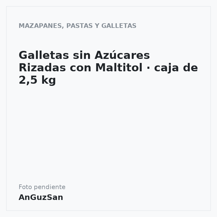 Galletas sin Azúcares Rizadas con Maltitol · caja de 2,5 kg · Cobos