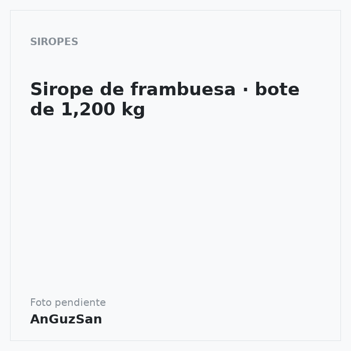 Sirope de frambuesa · bote de 1,200 kg · Gofres Chacha