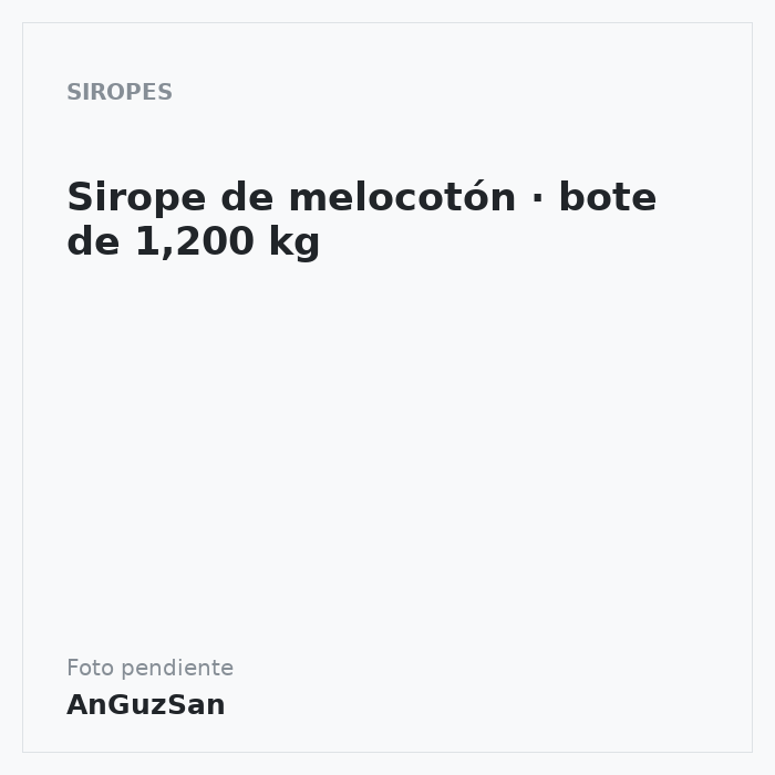 Sirope de melocotón · bote de 1,200 kg · Gofres Chacha