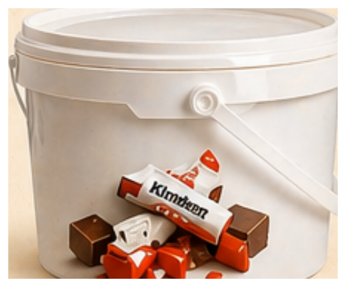 Cubo de Kinder · cubo de 5 kg · Gofres Chacha