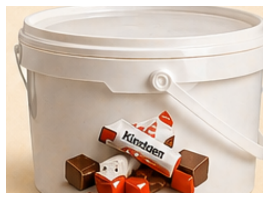 Cubo de Kinder · cubo de 14 kg · Gofres Chacha