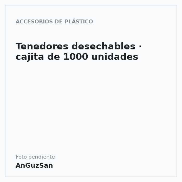 Tenedores desechables · cajita de 1000 unidades · Gofres Chacha