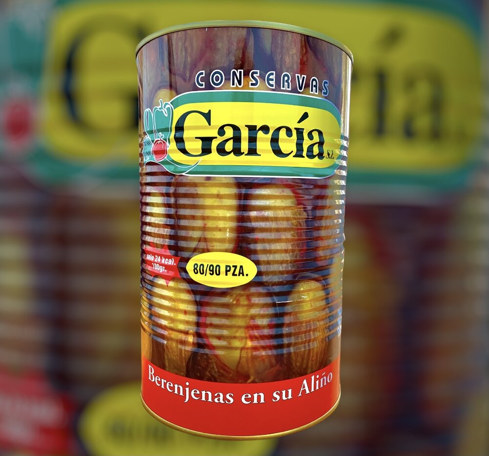 Berenjenas Aliñadas García · caja de 3 latas de 5 kg (55/65 piezas) · 3 unidades · Conservas García