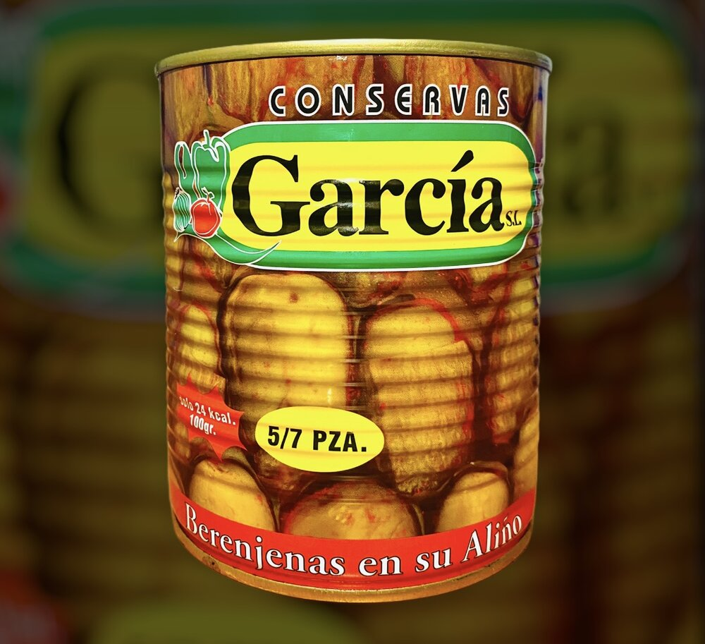 Berenjenas Aliñadas García · caja de 12 latas de 1 kg (5/7 piezas) · 12 unidades · Conservas García