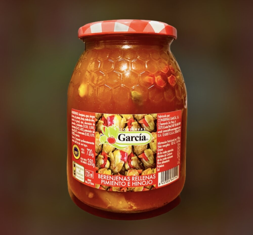 Berenjenas Embuchadas García · caja de 3 latas de 5 kg (20/25 piezas) · 3 unidades · Conservas García