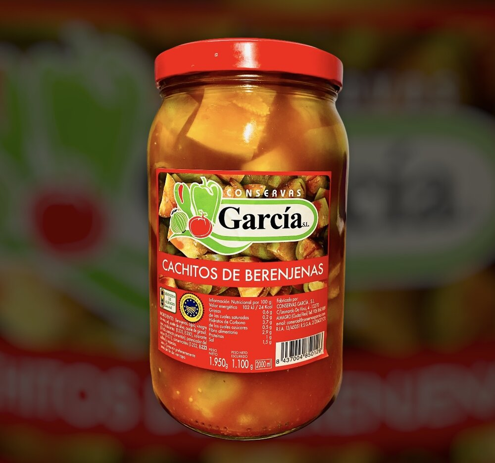 Cachitos De Berenjenas García · caja de 5 tarros de 2,3 kg (60/70 piezas) · 5 unidades · Conservas García