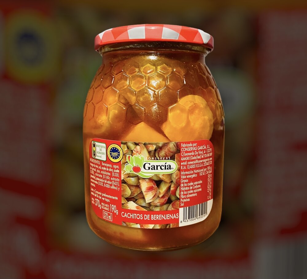Cachitos De Berenjenas García · caja de 3 latas de 5 kg (120/130 piezas) · 3 unidades · Conservas García