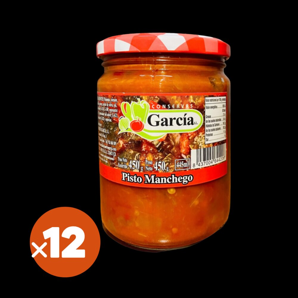 Pisto Manchego Artesano García · caja de 12 tarros de 650 g · 12 unidades · Conservas García