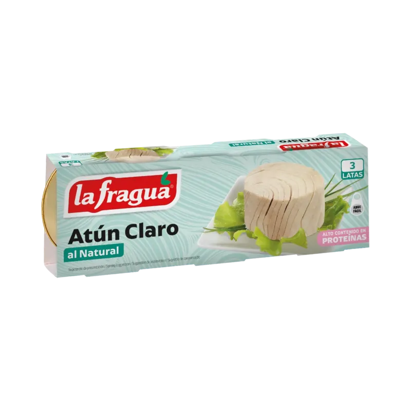 Atún Claro al Natural Lata RO-85 Pack-3 (Thunnus albacares) - F.A. (95% Tronco - 5% Migas) · 32 unidades · La Fragua