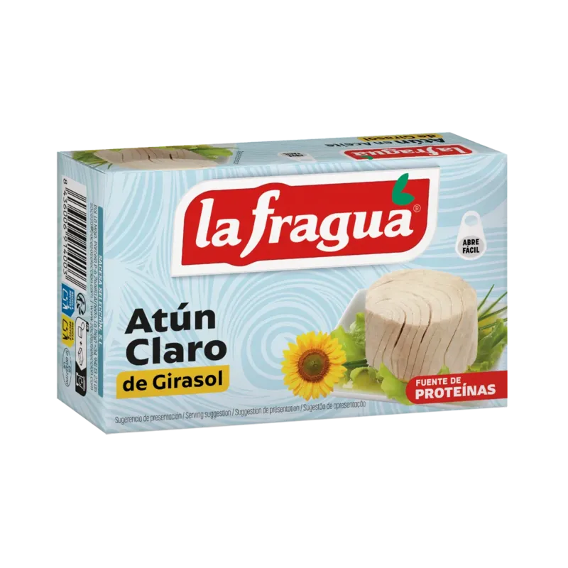 Atún Claro en Girasol Lata OL-120 (Thunnes albacares) - F.A. (80%Tronco - 20%Migas) · 25 unidades · La Fragua