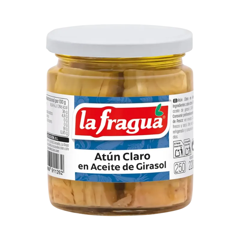 Atún Claro en Girasol Tarro-250 (Thunnus albacares) · 12 unidades · La Fragua