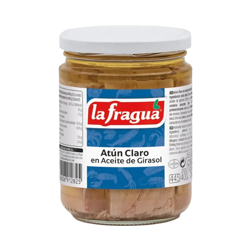 Atún Claro en Girasol Tarro-445 (Thunnus albacares) · 12 unidades · La Fragua