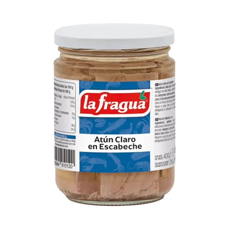 Atún Claro en Escabeche Tarro-445 (Thunnus albacares) · 12 unidades · La Fragua