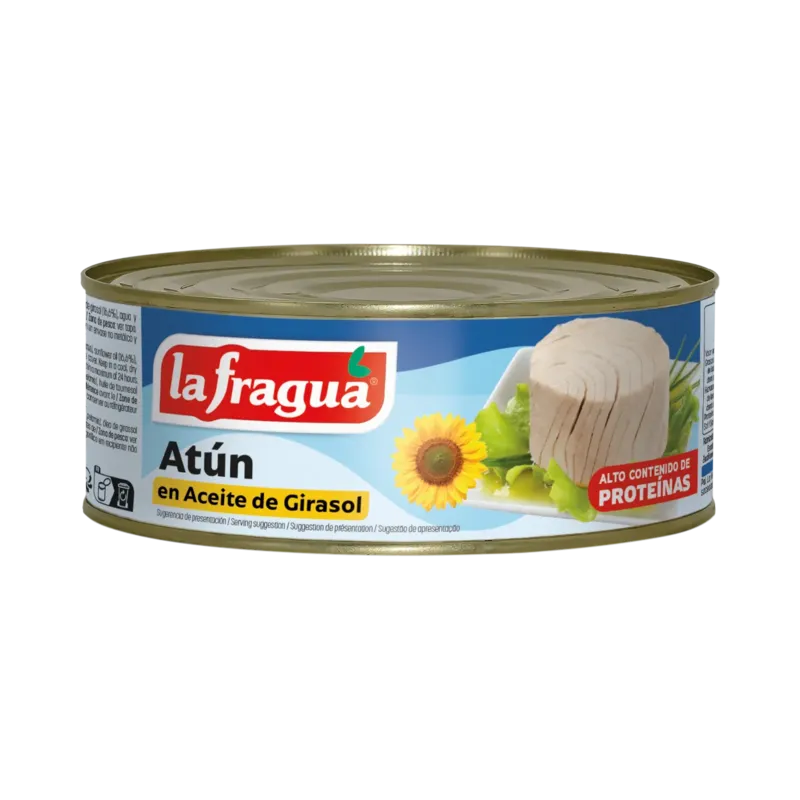 Atún en Girasol Lata RO-750 (Katsuwonus pelamis) (80% Tronco - 20% Migas) · 12 unidades · La Fragua