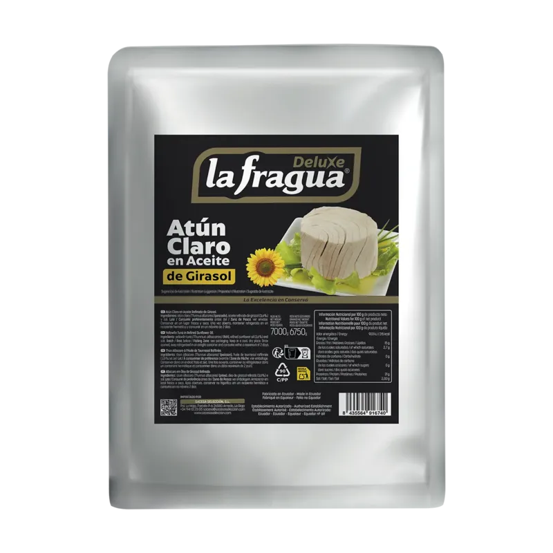 Atún Claro en Girasol Bolsa 7 kg (Thunnus albacares) · 3 unidades · La Fragua