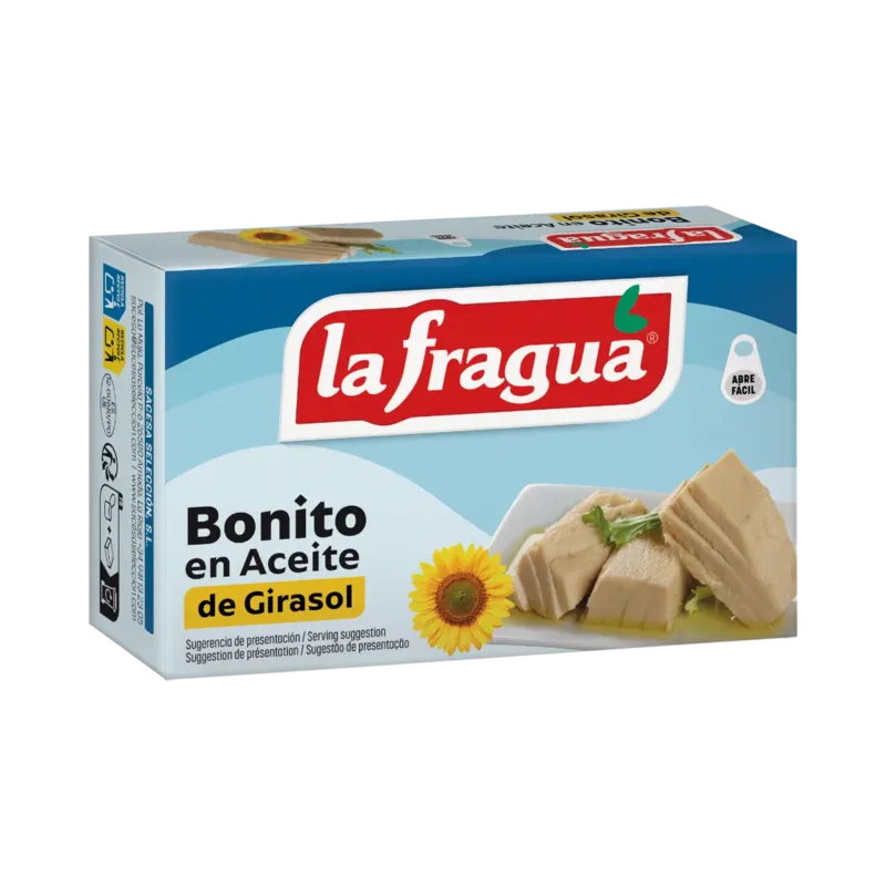 Bonito en Girasol Lata OL-120 (Sarda sarda) - F.A. (100% Tronco) · 25 unidades · La Fragua