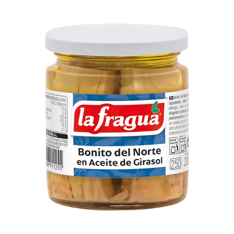 Bonito del Norte en Girasol Tarro-250 (Thunnus alalunga) · 12 unidades · La Fragua