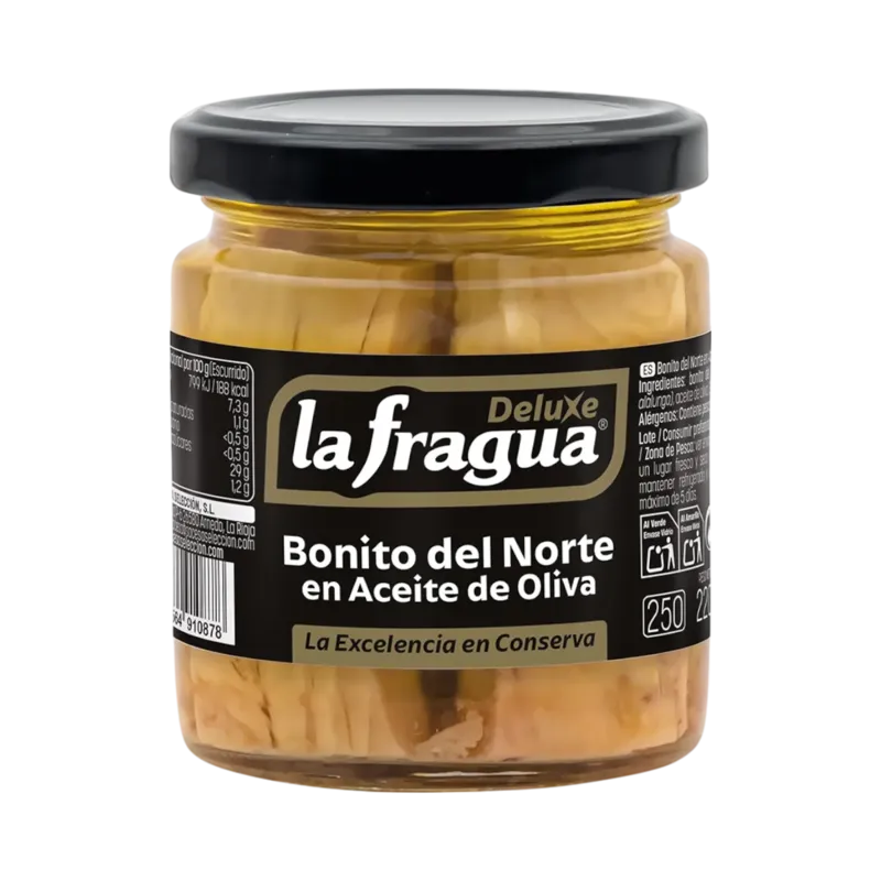 Bonito del Norte en Oliva Tarro-250 (Thunnus alalunga) · 12 unidades · La Fragua
