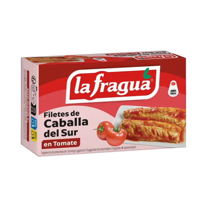 Filetes de Caballa del Sur en Tomate Lata RR-90 (Scomber colias) - F.A. · 25 unidades · La Fragua