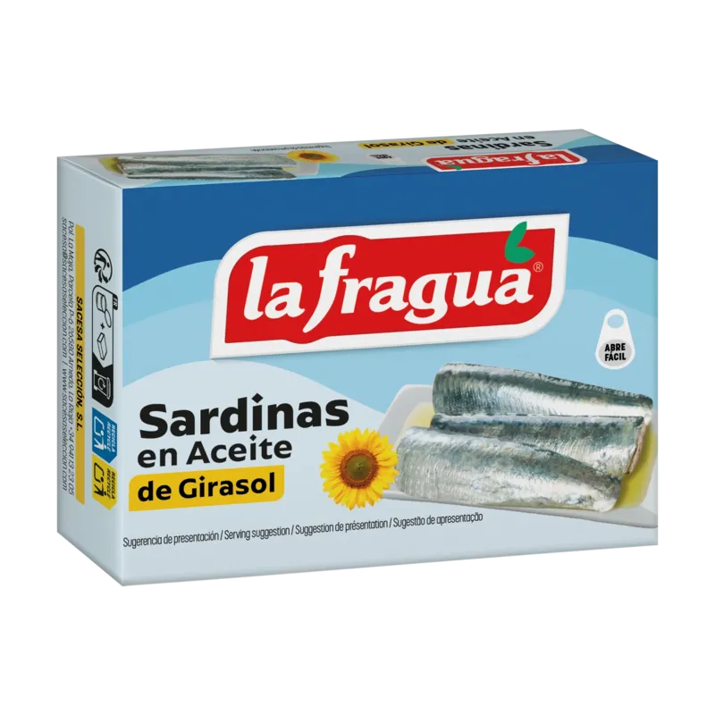 Sardinas 3-4 en Girasol Lata RR-125 (Sardina pilchardus) - F.A. · 24 unidades · La Fragua