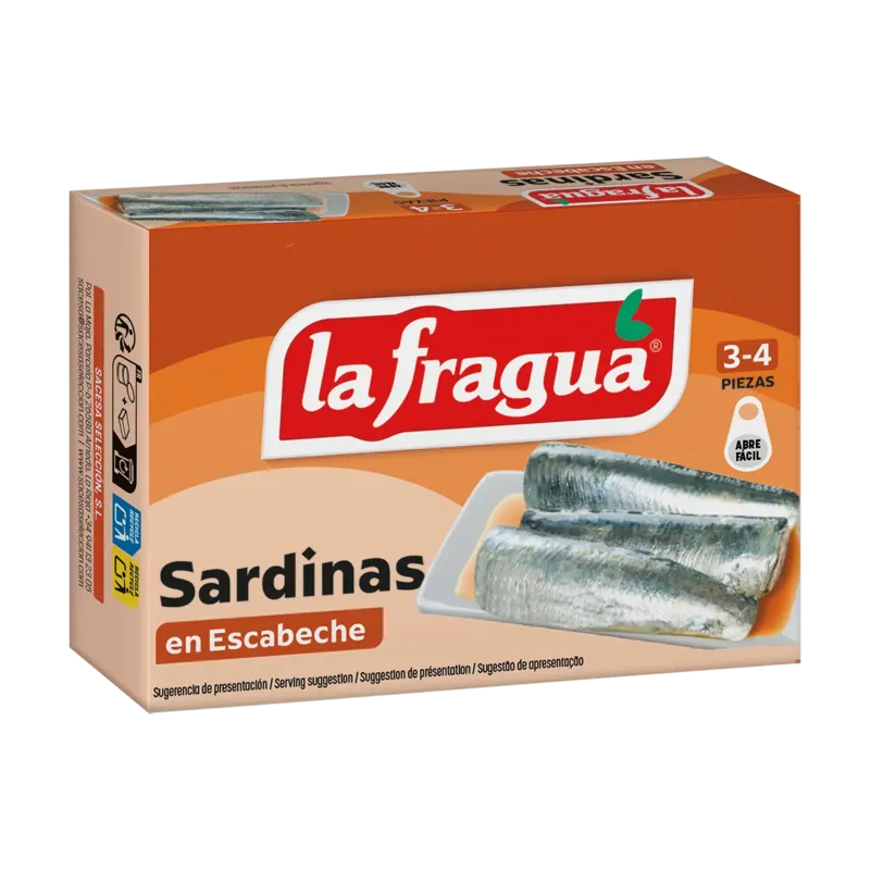 Sardinas 3-4 en Escabeche Lata RR-125 (Sardina pilchardus) - F.A. · 25 unidades · La Fragua
