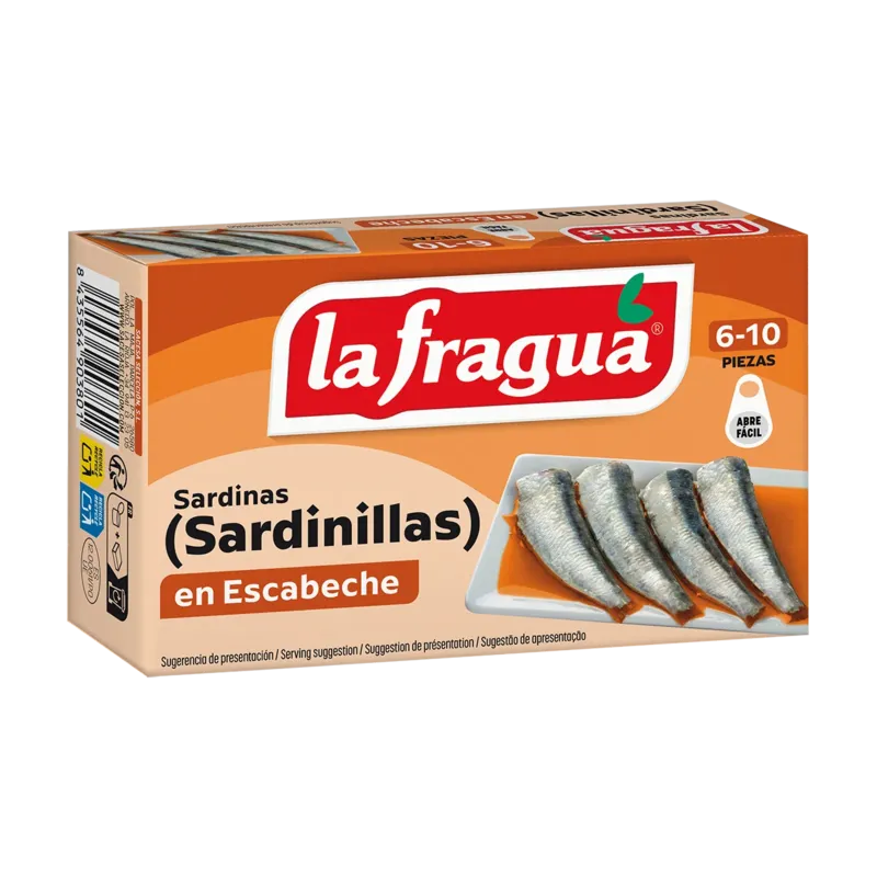 Sardinillas 6-10 en Escabeche Lata RR-90 (Sardinella longiceps) - F.A. · 25 unidades · La Fragua