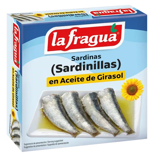 Sardinillas 40-50 en Girasol Lata RO-550 (Sardinella longiceps) · 24 unidades · La Fragua