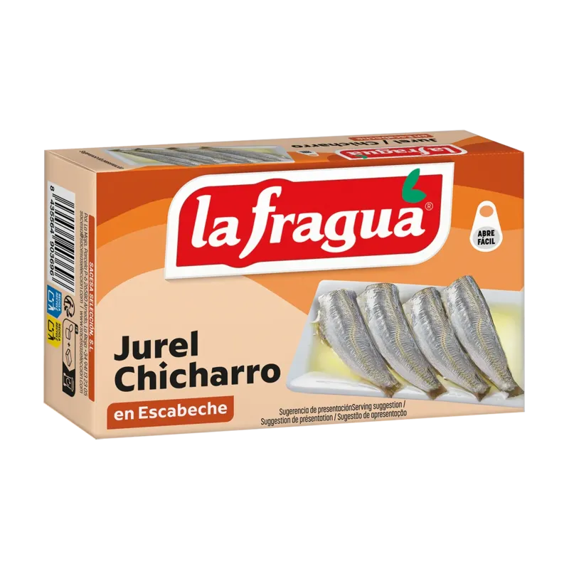Jurel-Chicharro 3-5 en Escabeche Lata RR-125 (Trachurus trachurus) · 50 unidades · La Fragua