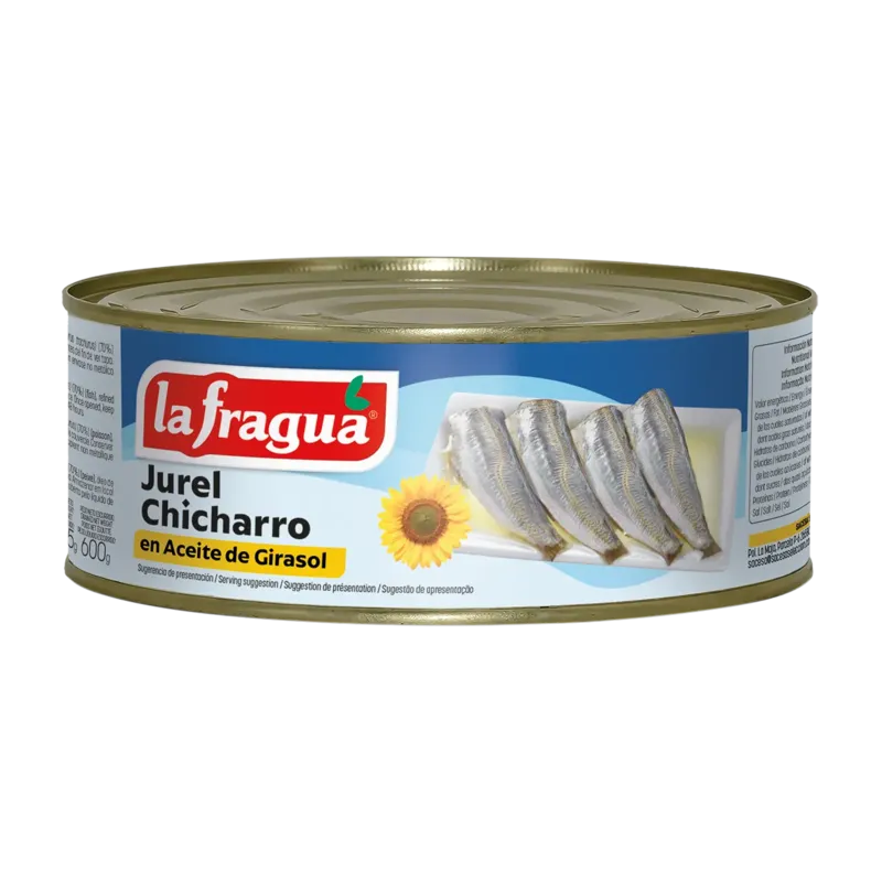 Jurel-Chicharro 18-25 en Girasol Lata RO-900 (Trachurus trachurus) · 12 unidades · La Fragua
