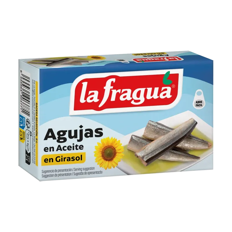 Agujas en Girasol Lata RR-125 (Scomberesox saurus) - F.A. · 25 unidades · La Fragua