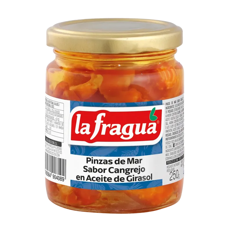 Pinzas de Mar Sabor Cangrejo en Girasol Tarro-250 (Surimi con sabor cangrejo) · 12 unidades · La Fragua