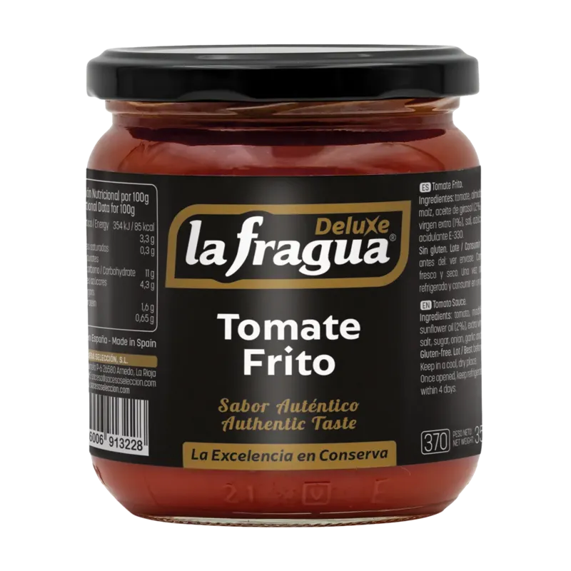 Tomate Frito Estilo Casero Tarro-370 ºBrix 9-11 A.Girasol (2%) y AOVE (1%) · 12 unidades · La Fragua