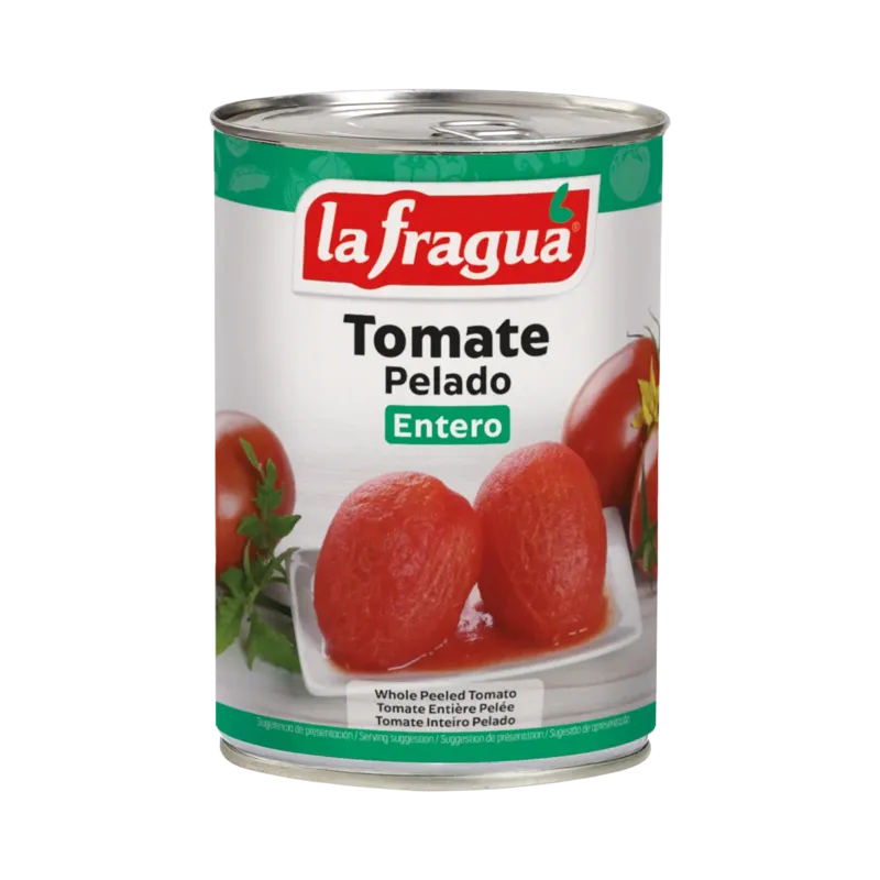 Tomate Entero Pelado I Lata 1/2 kg F.A. - Apilable; ºBrix > 4,5 · 12 unidades · La Fragua