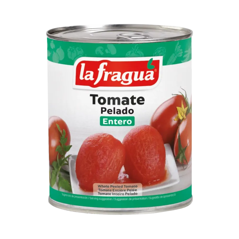 Tomate Entero Pelado I Lata 1 kg F.A. - Apilable; ºBrix > 4,5 · 12 unidades · La Fragua