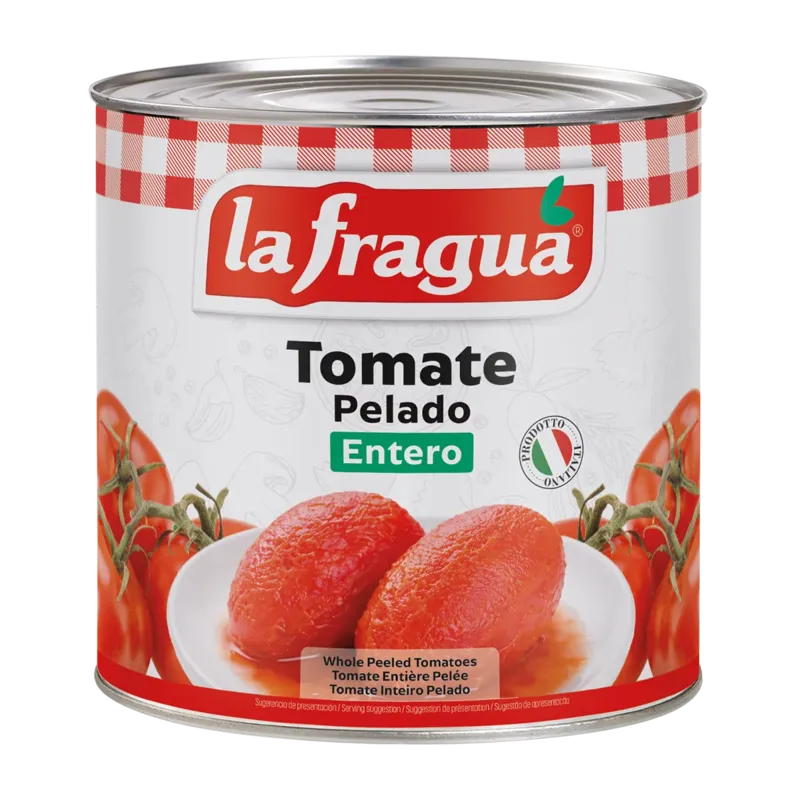Tomate Entero Pelado I Lata 3 kg ºBrix >= 5,5 · 6 unidades · La Fragua