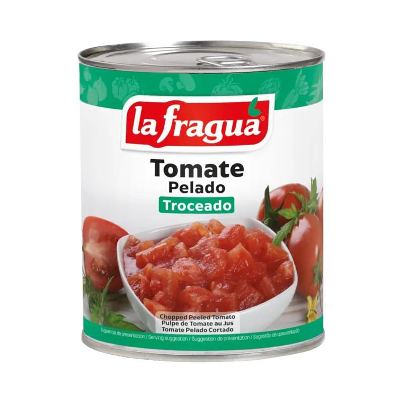 Tomate Troceado (Dados) I Lata 1 kg F.A. - Apilable ºBrix > 4,5 · 12 unidades · La Fragua