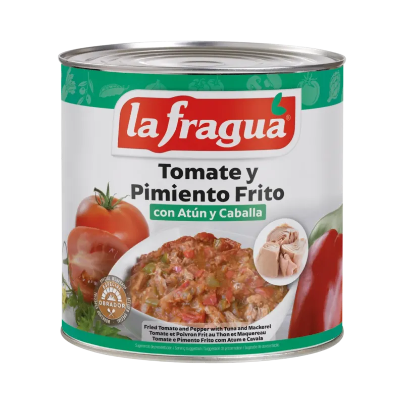 Tomate y Pimiento Frito con Atún y Caballa Lata 3 kg · 6 unidades · La Fragua