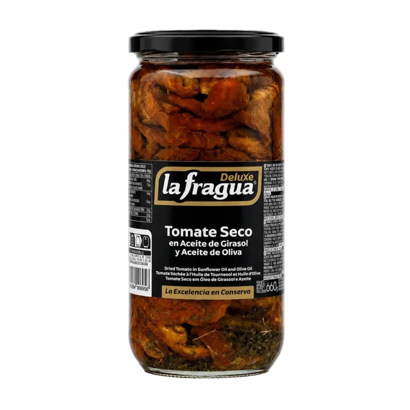 Tomate Seco en Aceite de Girasol y Oliva Tarro-720 · 12 unidades · La Fragua