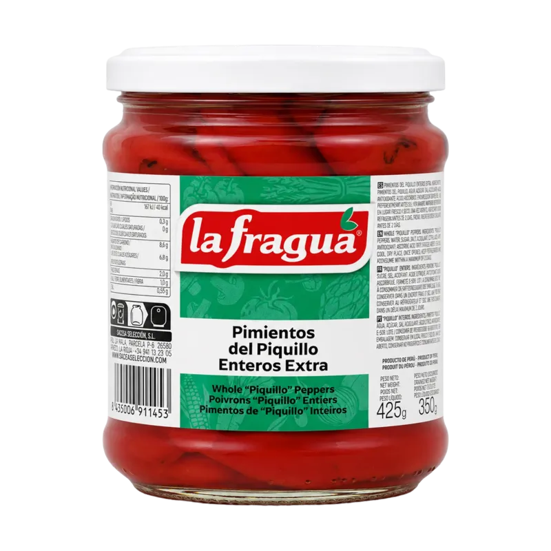 Pimiento Piquillo Entero 19-24 Extra Tarro-460 · 12 unidades · La Fragua