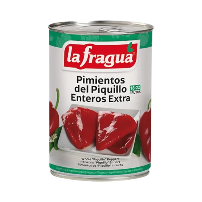 Pimiento Piquillo Entero 18-22 Extra Lata 1/2 kg F.A. - Apilable · 12 unidades · La Fragua