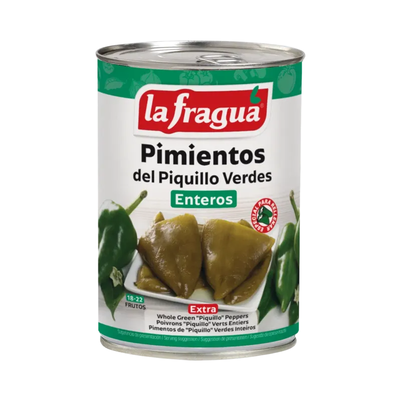Pimiento Piquillo Entero Verde 18-22 Extra Lata 1/2 kg F.A. · 12 unidades · La Fragua