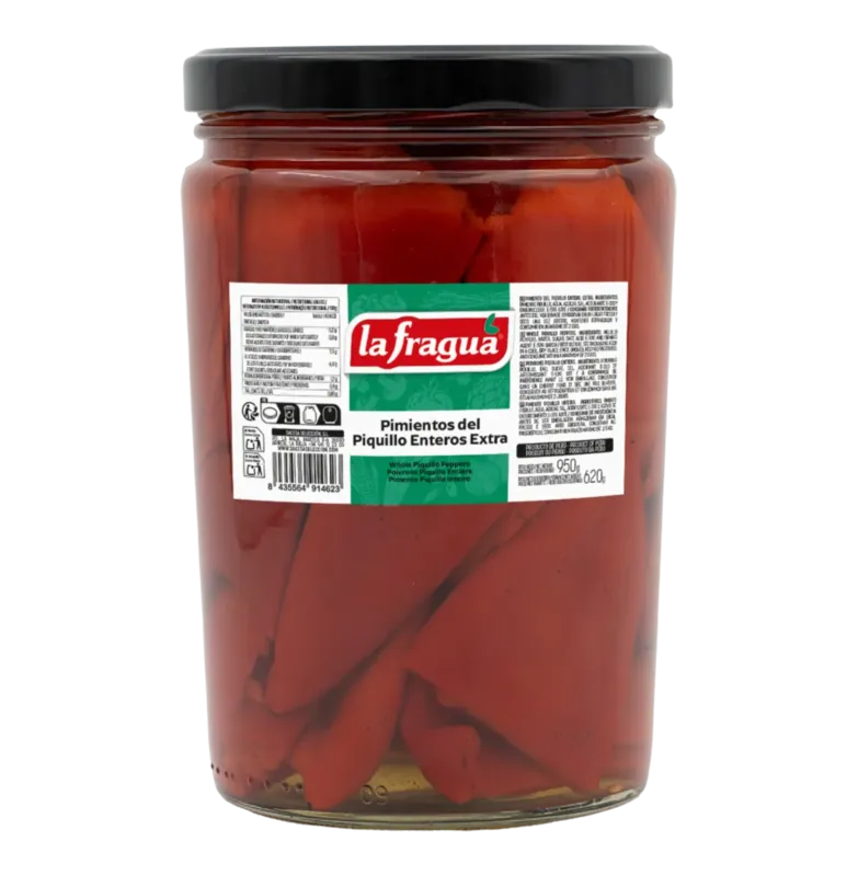 Pimiento Piquillo Entero I Tarro-1000 · 6 unidades · La Fragua