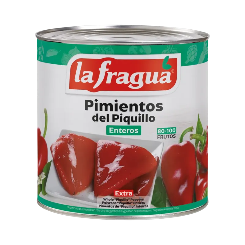 Pimiento Piquillo Entero 80-100 Extra Lata 3 kg · 6 unidades · La Fragua