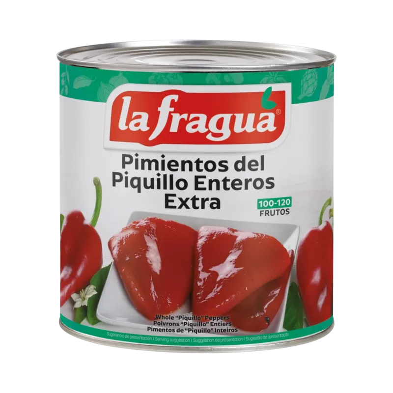 Pimiento Piquillo Entero 100-120 Extra Lata 3 kg · 6 unidades · La Fragua