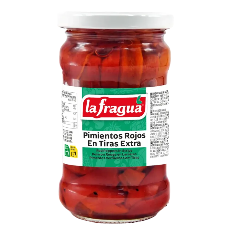 Pimiento Morrón en Tiras Extra Tarro-314 · 12 unidades · La Fragua