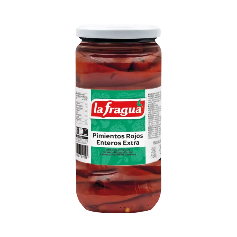 Pimiento Morrón Entero Extra Tarro-720 · 12 unidades · La Fragua