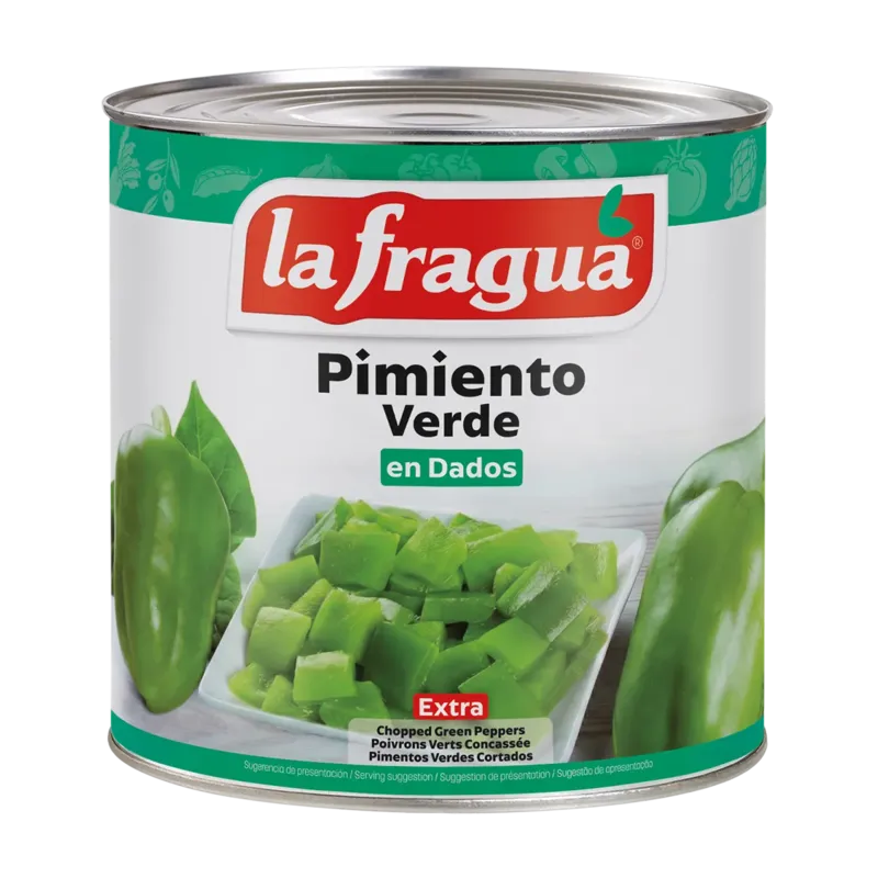 Pimiento Morrón Verde Dados Extra Lata 3 kg · 6 unidades · La Fragua