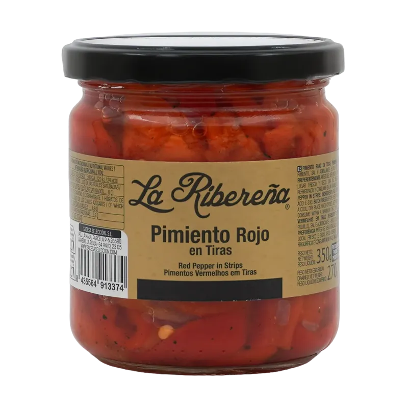 Pimiento Morrón en Tiras I Tarro-370 · 12 unidades · La Fragua