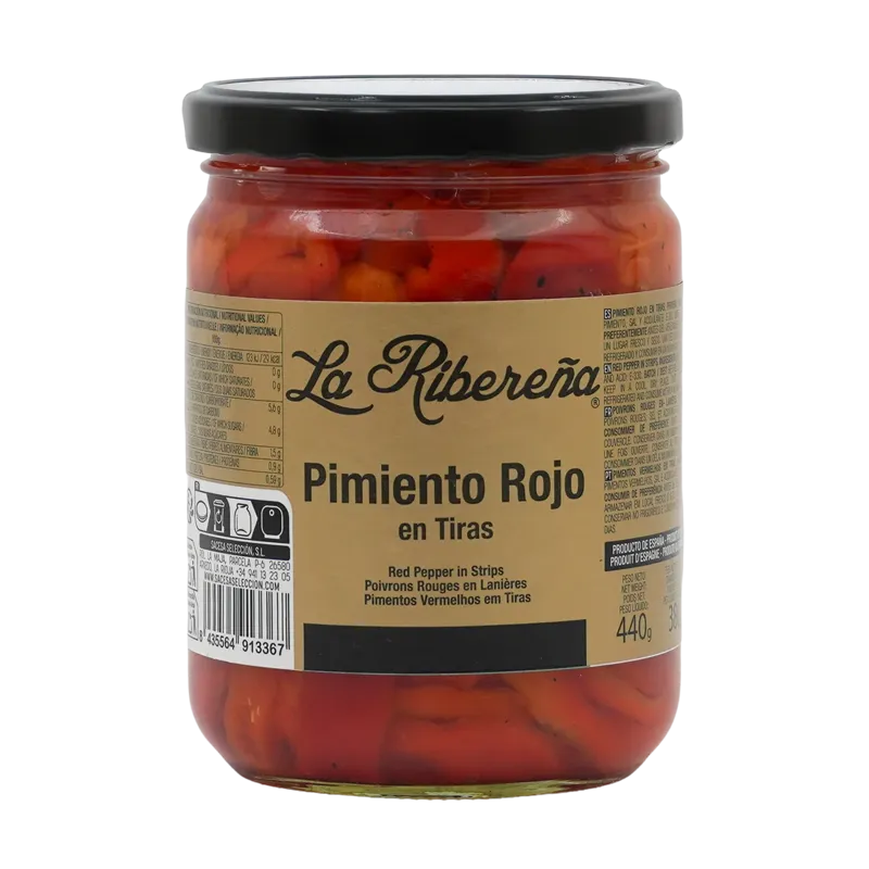 Pimiento Morrón en Tiras I Tarro-445 · 12 unidades · La Fragua